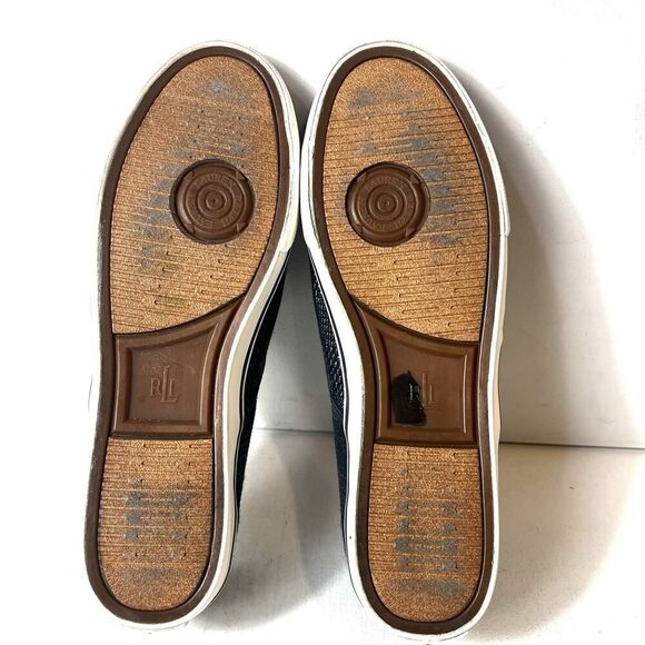 Lauren Ralph Lauren Womens Sz 10B Slip On Flats Casual Shoes Navy Blue Synthetic - Picture 11 of 11